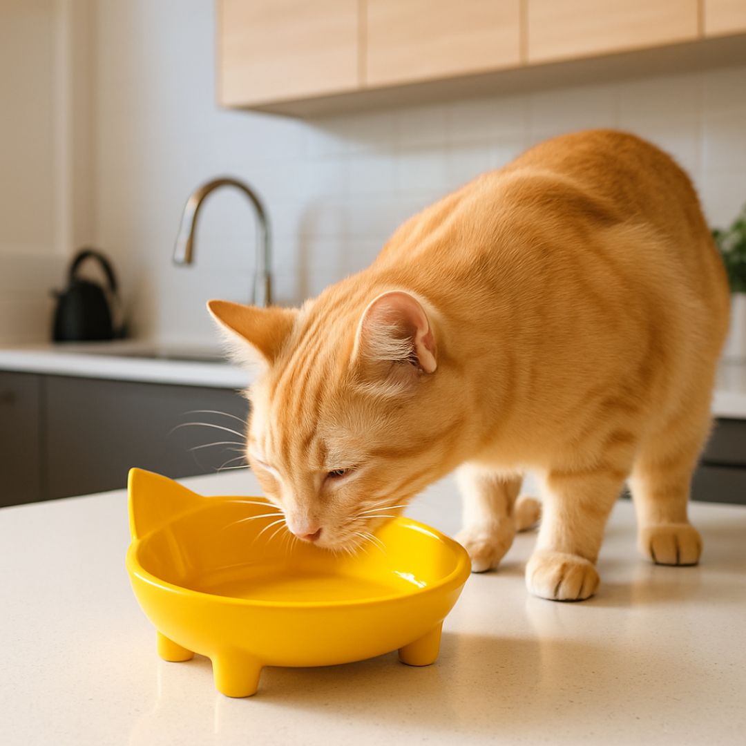 gamelle-chat-jaune