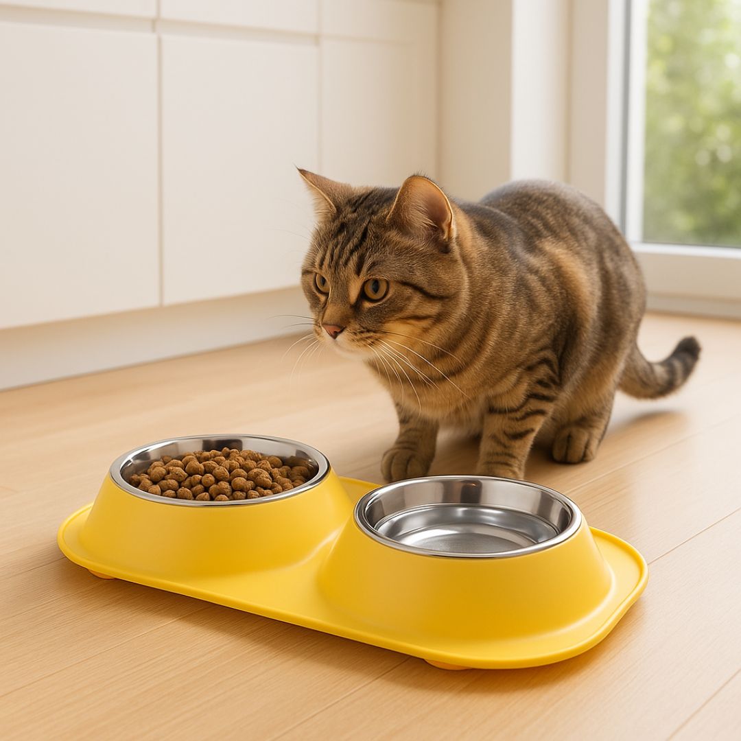 gamelle-chat-jaune