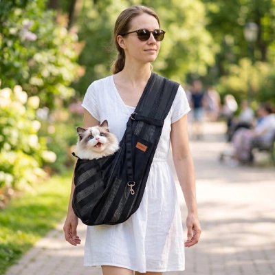 Sac de transport Chat balade au parc