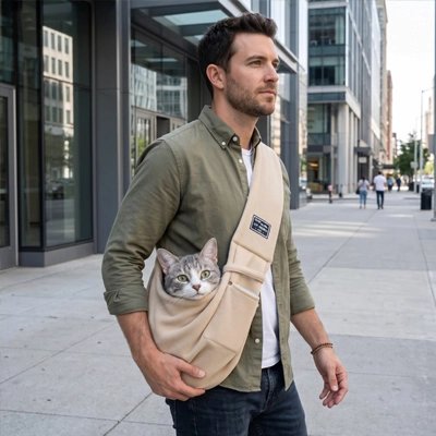 Sac de transport Chat homme en ville